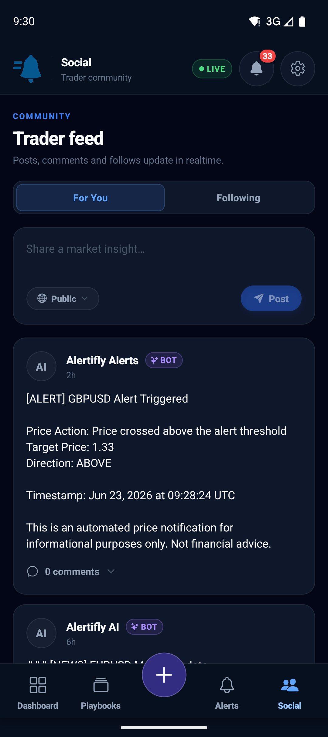 Alertifly Android app — social